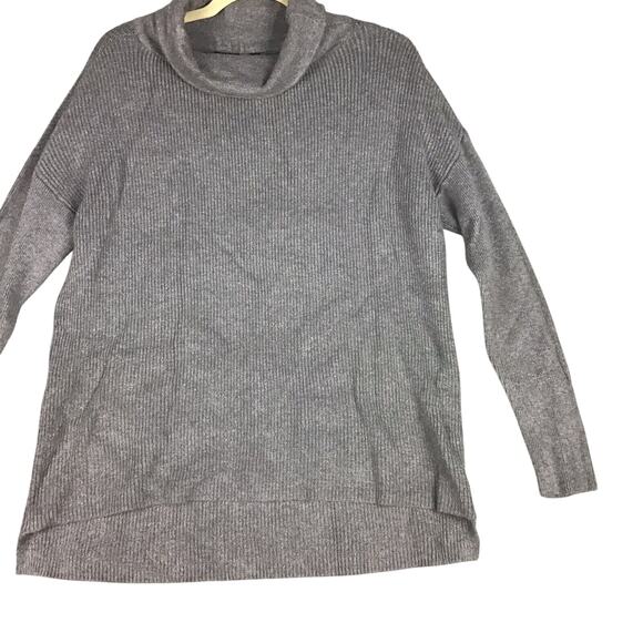 Devotion by Cyrus Womens L Charcoal Hi-Low Cowl Neck Chunky Knit Sweater - Picture 1 of 13